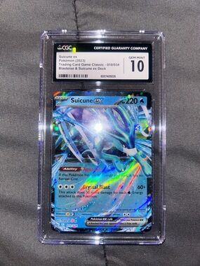 Pokemon Suicune ex Holographic Blue Card